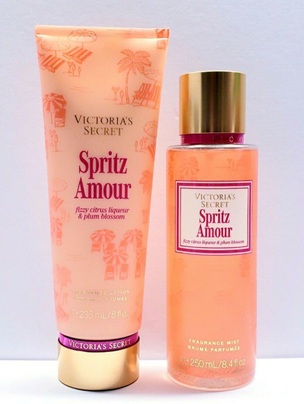 Victoria's Secret SPRITZ AMOUR Fragrance Lotion and Fragrance Mist - 2 pcs